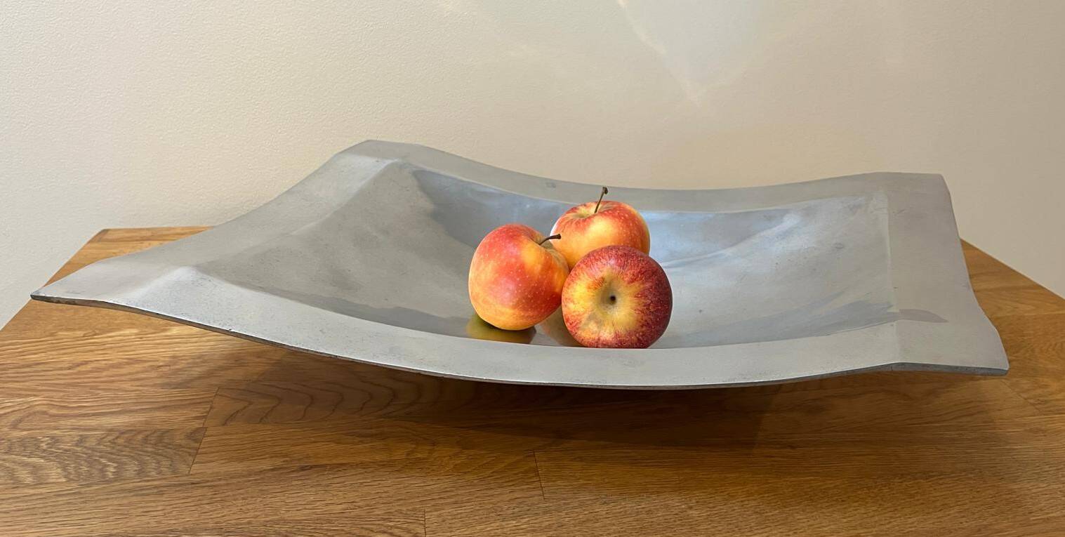 Vintage polished aluminium plate