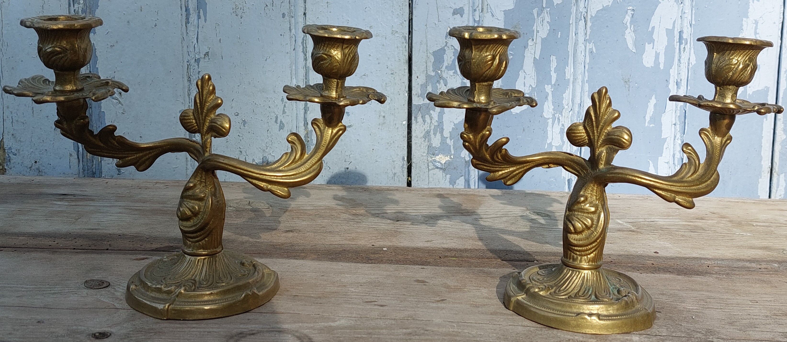 Brass candle holders