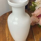 White glass vase