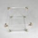 Hollywood Regency coffee table plexiglass, glass, brass, 1970s