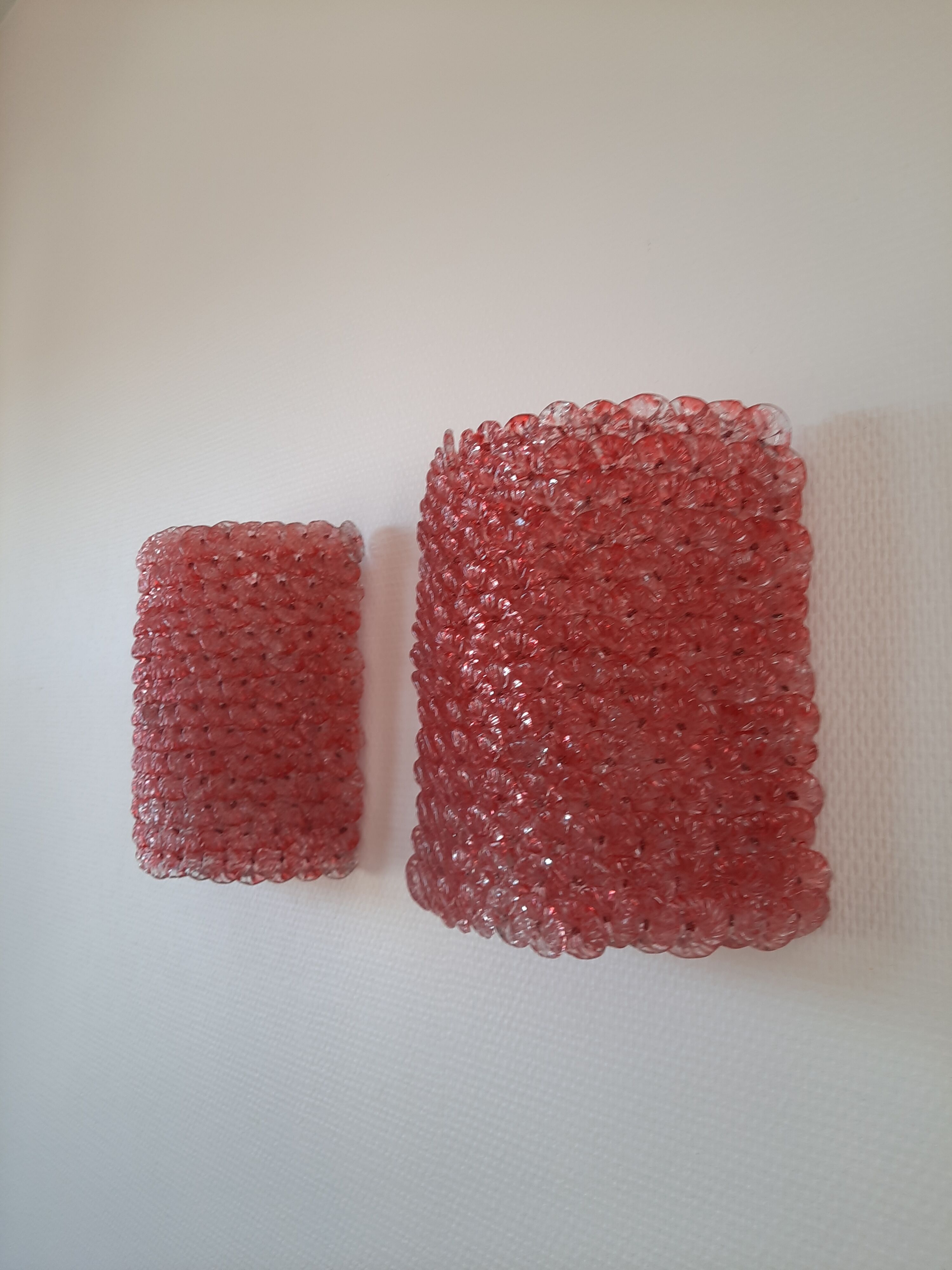 Pair of pink glass sconces 70-80s