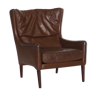 Fauteuil en cuir danois vintage