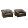 Comfortable Leolux Seal Brown Leather Lounge Chairs The Netherlands 1970s