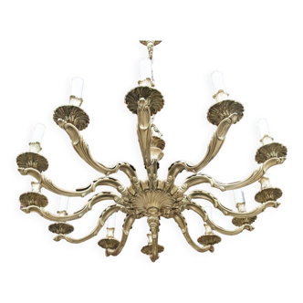 Brass chandelier, Western Europe, mid 20th century.