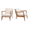 Danish oak easy chairs with armrests