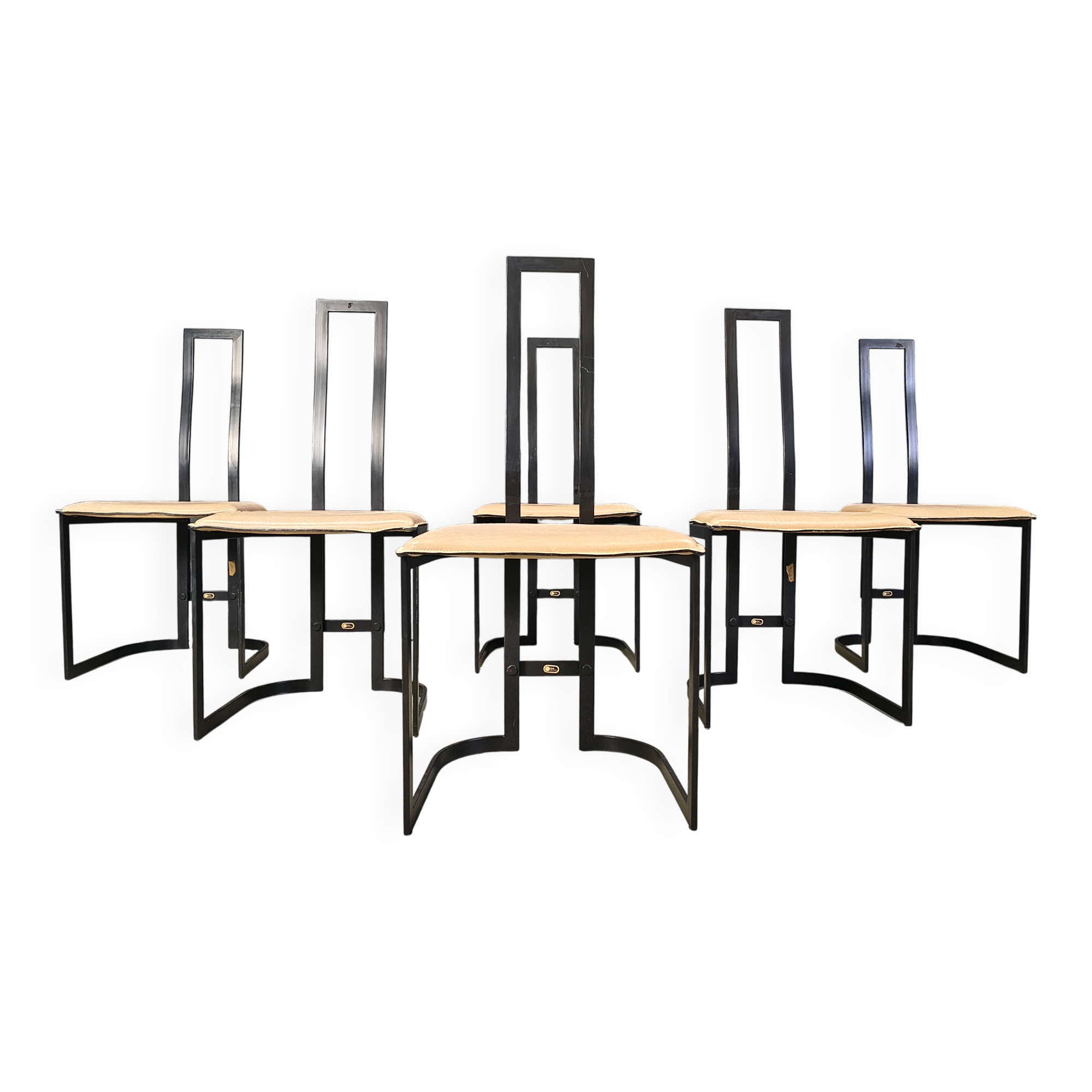 Gastone Rinaldi postmodern dining chairs for Thema Italy, 1980s - set