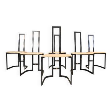 Gastone Rinaldi postmodern dining chairs for Thema Italy, 1980s - set