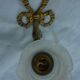 Pair of brass and glass wall lamps, 50s art deco style