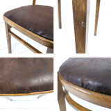 15 chaises Frankfurter vintage, bois foncé, assise rembourrée