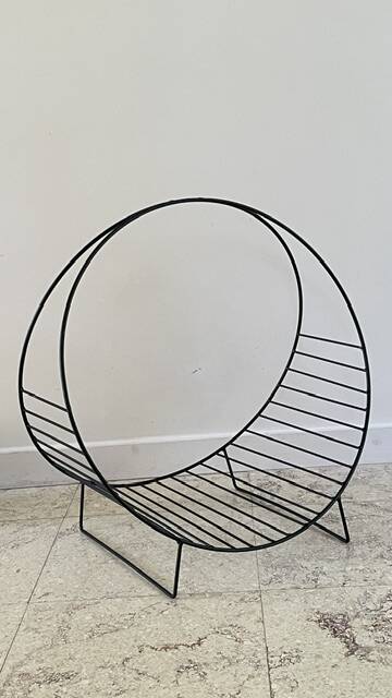 Magazine rack vintage log holder