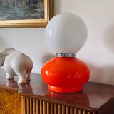 Space age red murano glass table lamp, 1970s