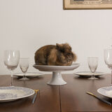 Custom-made solid walnut dining table with 4 extensions, for 6 to 16 people