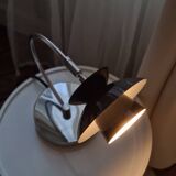 Scandinavian-inspired black and chrome table lamp