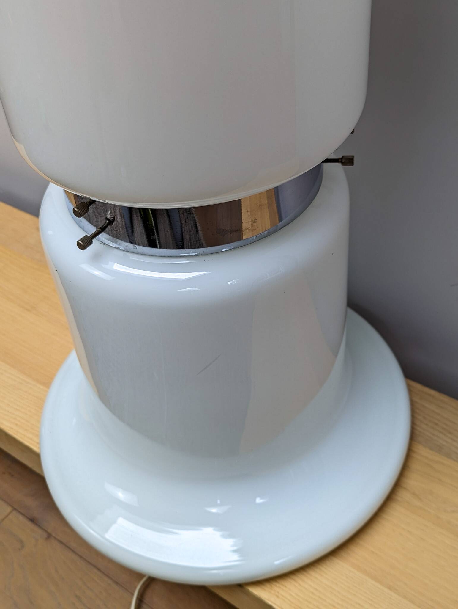 Very tall mid century Karel Volf designed floor lamp - White