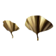 Pair of ginkgo wall lamps, gilded metal, Italy, 1970