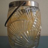 antique french biscuit tin bucket art deco fans 30s