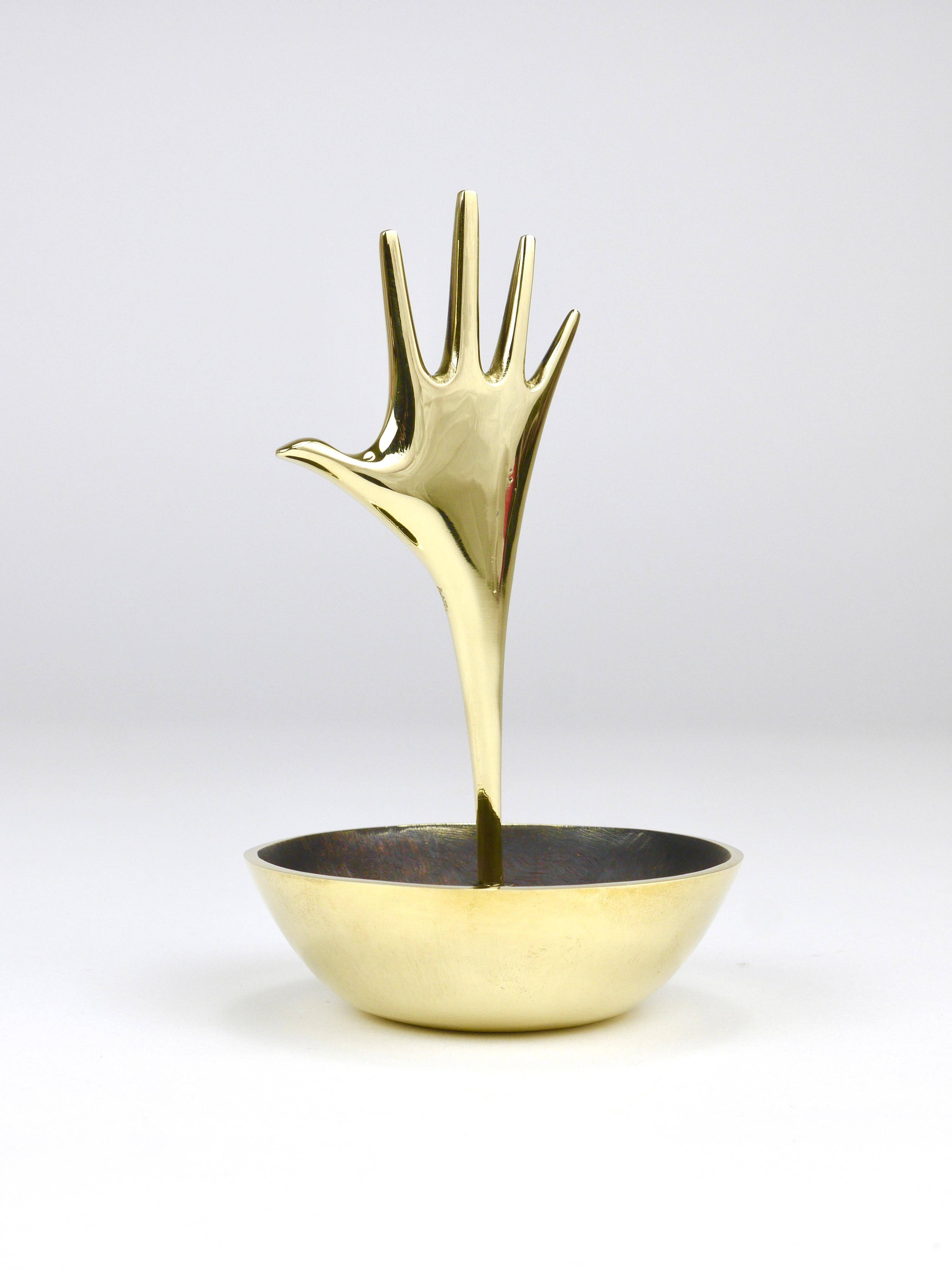 Carl Auböck Brass Ashtray Hand Empty Pocket Accessory, Vienna, Austria
