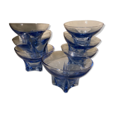 Coupes en verre bleu