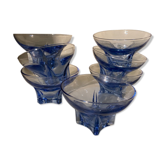Blue glass cups