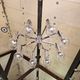 Large ceiling light/chandelier in chrome metal and blown bubble glass, 1970s.