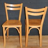 2 Baumann No. 19 chairs in light beech