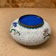 Antique Chinese Bronze Cloisonne Enamel Ashtray Vintage Flower Pattern