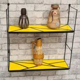string shelf H60 x W48 x D17 Yellow color geometric vintage iron