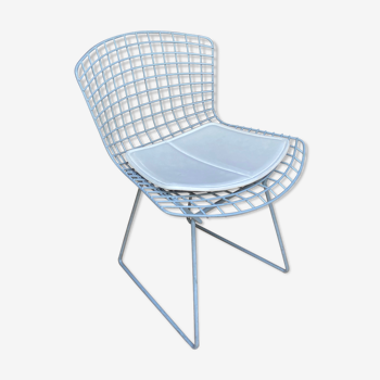 Chair Bertoia Rislan gray edition Knoll with white cake year 80