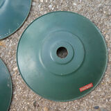Lot of 5 green bistro lampshade in enamelled sheet metal - Souplemail