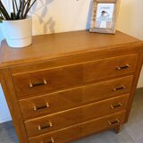 Très belle commode vintage en chêne miel