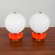 Paire de lampes de table italiennes en verre de Murano Mazzega de style Space Age