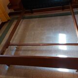 Scandinavian bed in rosewood with built-in bedside
