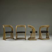 Set of 4 rattan dining chairs, 1980s Italy.