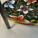 Ceramic and enamel dish with floral decoration by Hubert Béquet