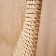 Ensemble de quatre chaises de salle à manger danoises modernes du milieu du siècle en papercord et pin massif.