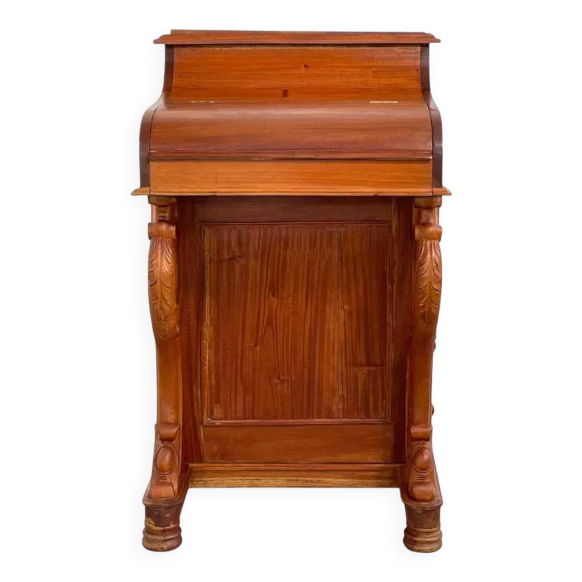 20th century Davenport desk with walnut piano top