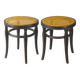 Pair of Thonet stools out of catalogue, circa 1890, new canework