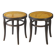 Pair of Thonet stools out of catalogue, circa 1890, new canework
