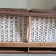 Canapé scandinave cuir marron 2 places