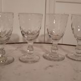 Pop-up Christmas 2022 Set of 4 molded glass wine glasses early twentieth