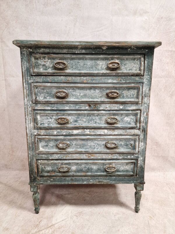 Petite commode semainier patiné