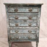 Petite commode semainier patiné