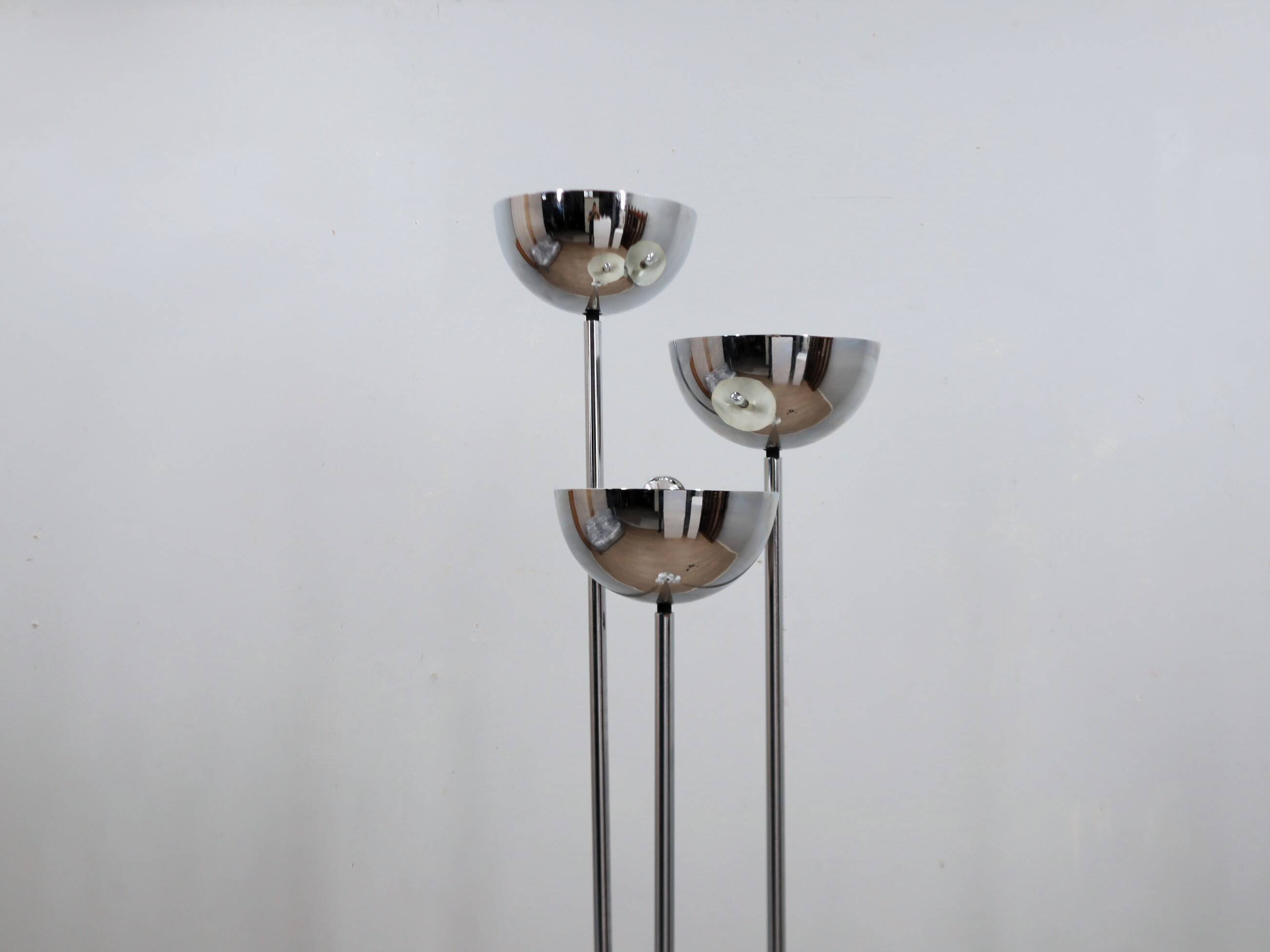 1970s Lamperti 3-Column Chrome Floor Lamp space age Italian Design
