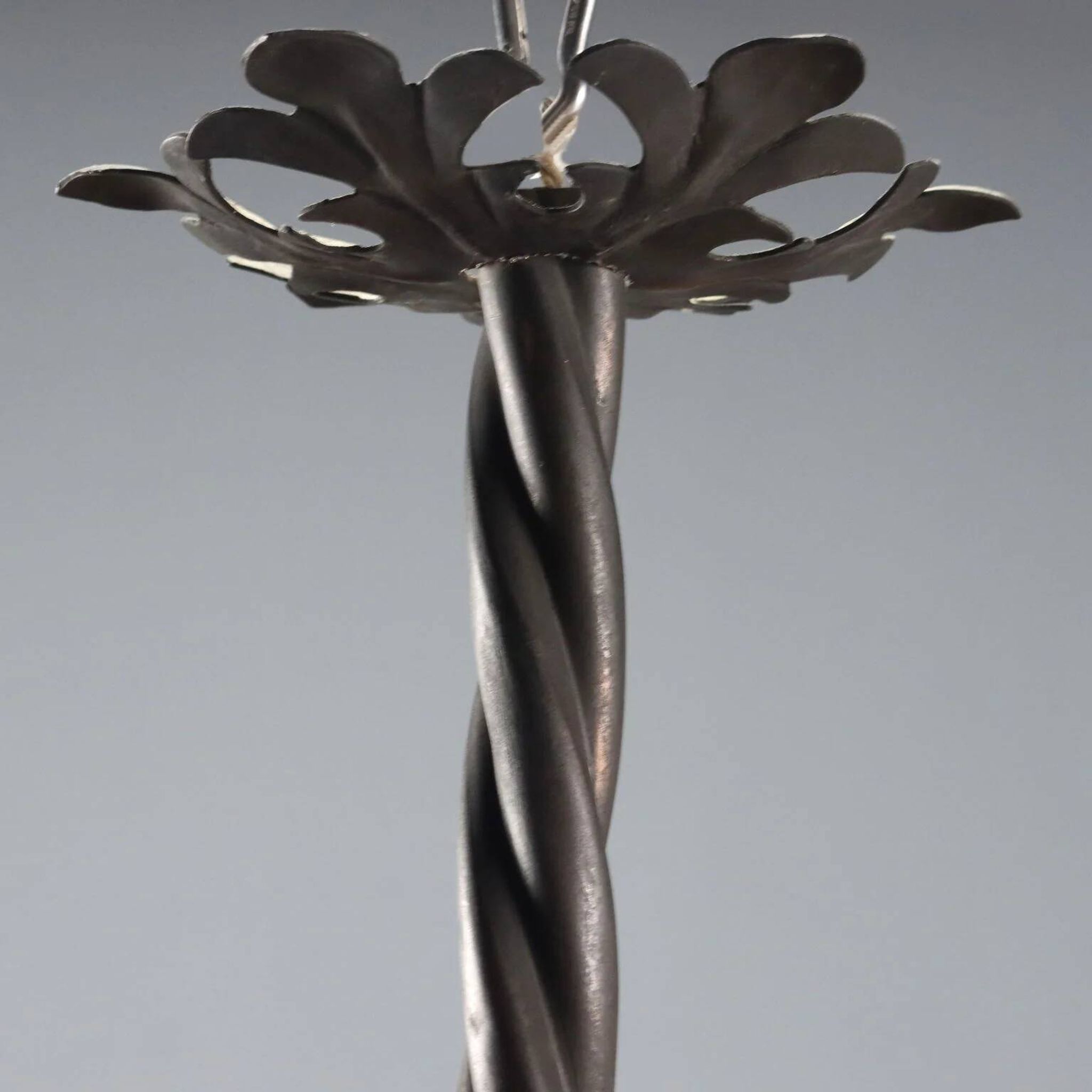 Antique Art Nouveau metal chandelier with 6 lights, Italy, 20th century.