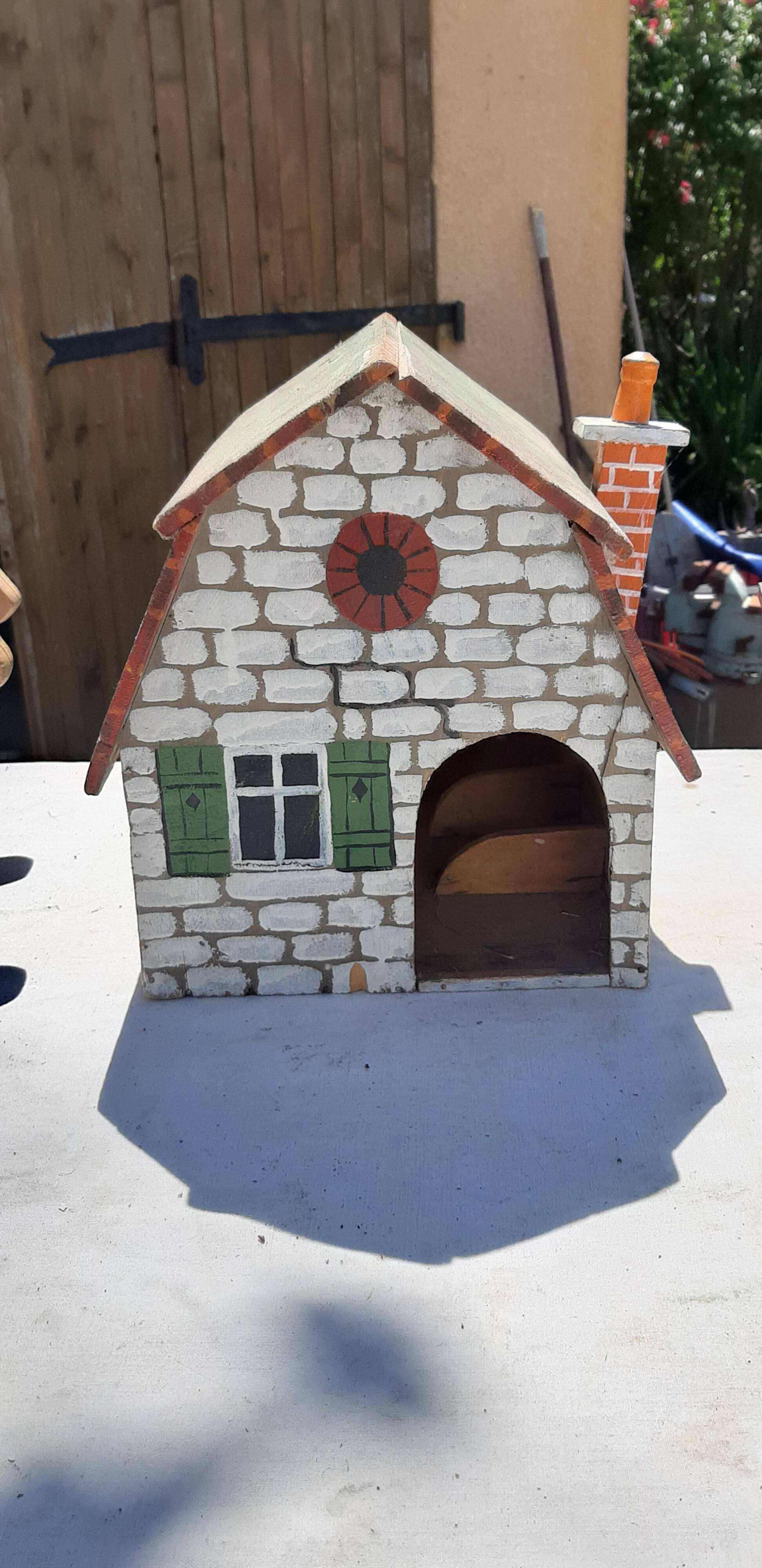 Set of old wooden toys from the farm