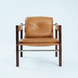 Armchair in Jacaranda Wood and Leather by Celina Decorações, Brazil, 1950s