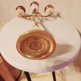 Brass and stone chandelier