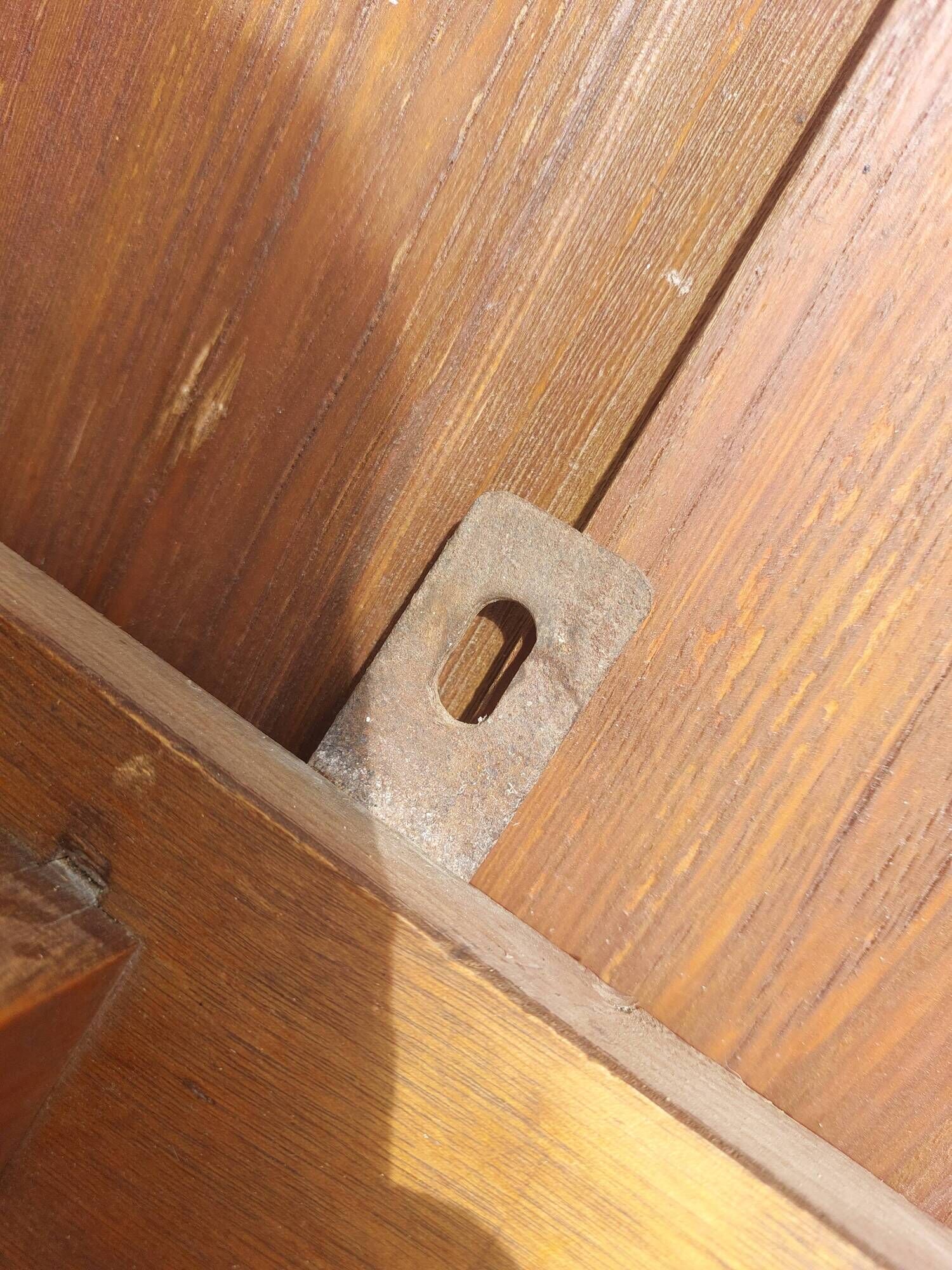coat rack, hooks, wood and metal, vintage