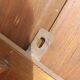 coat rack, hooks, wood and metal, vintage