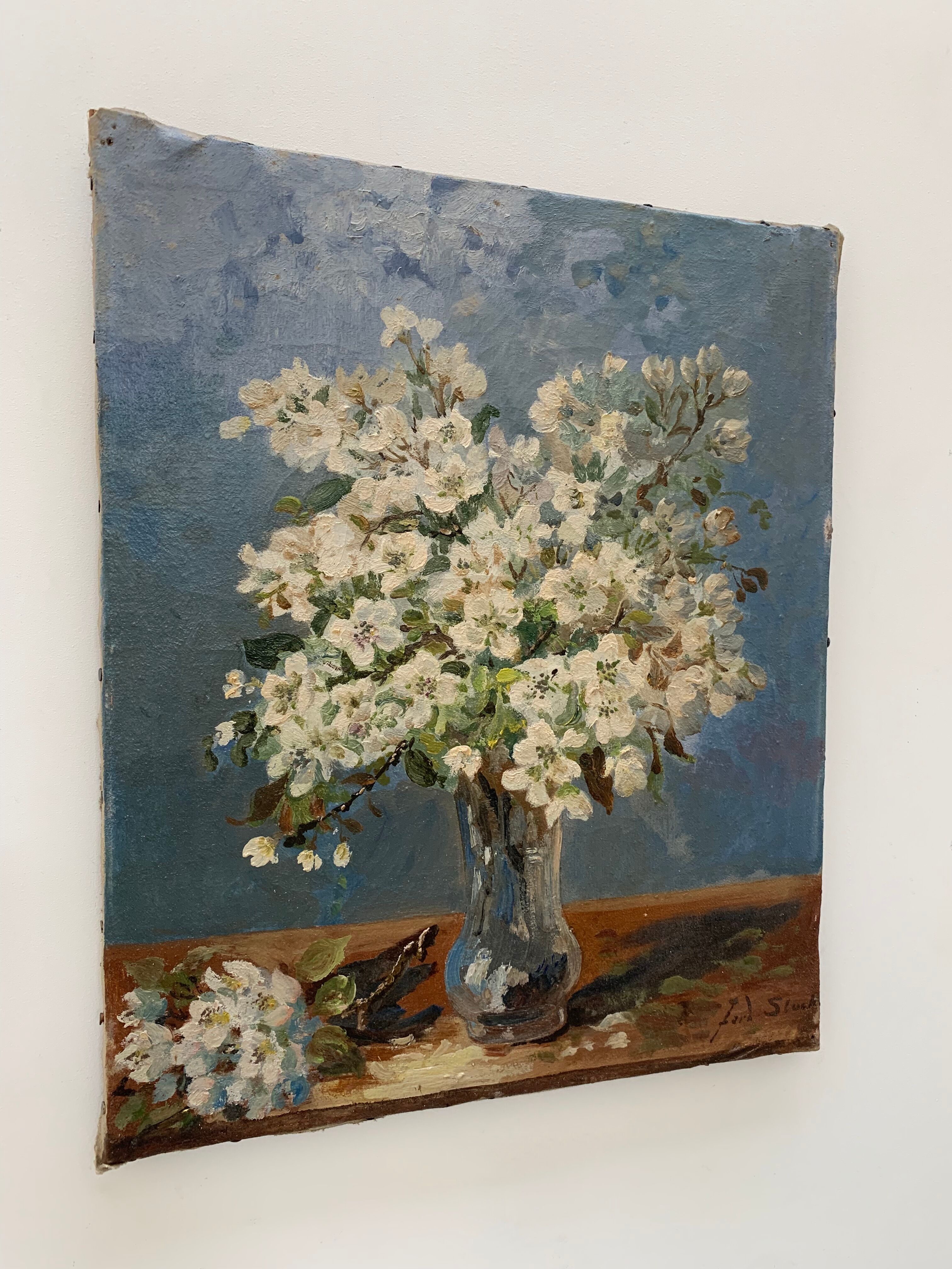 Old painting bouquet flowers